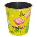 Plastic Lotus Prited amarillo cubo de basura superior abierto (B06-930NEW)